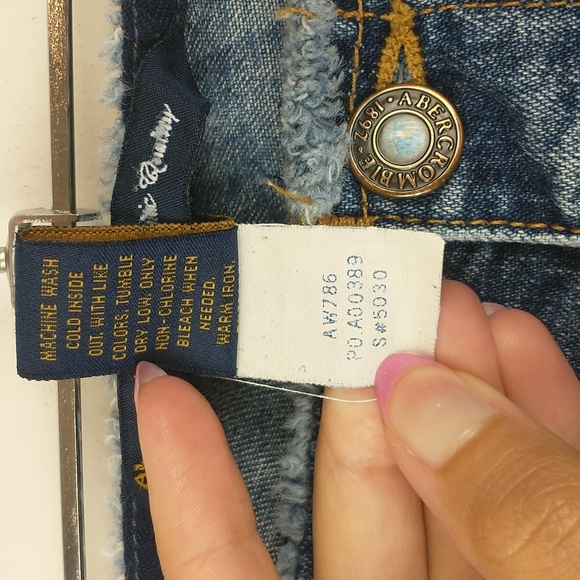 Y2K Vintage Abercrombie & Fitch Womens Cut Off Raw Waist Crop Button Fly Jeans 4 - Picture 9 of 13